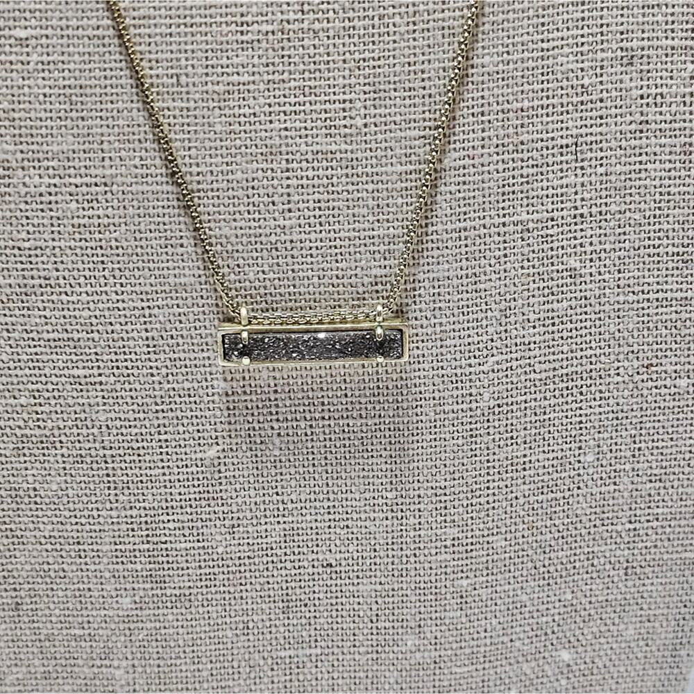 Kendra Scott Leanor Black Drusy and Gold Necklace - Picture 4 of 8